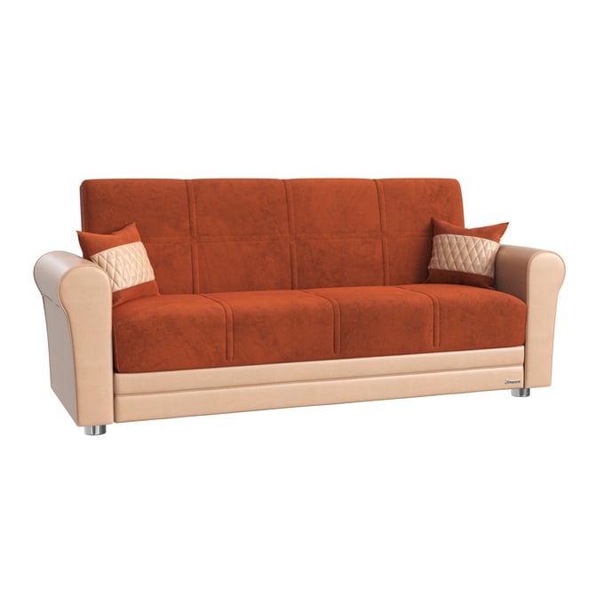 Casamode Ottomanson Avalon Orange Convertible Sofabed with Storage CMD-AVA-POR-SB