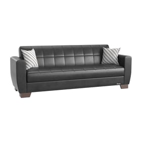 Casamode Ottomanson Barato Black PU Convertible Sofabed with Storage