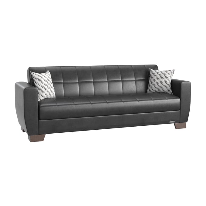 Casamode Ottomanson Barato Black PU Convertible Sofabed with Storage CMD-BAR-BLK-PU-SB