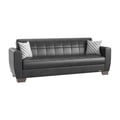 Ottomanson Barato Collection Upholstered Convertible Sofabed with Storage, Black-PU