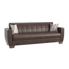 Casamode Ottomanson Barato Brown PU Convertible Sofabed with Storage