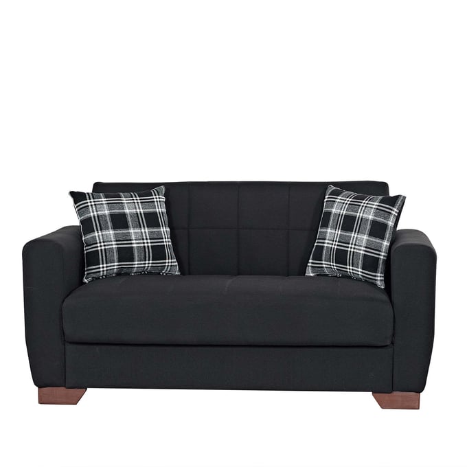 Casamode Ottomanson Barato Black Convertible Loveseat with Storage CMD-BAR-LS-FBLK