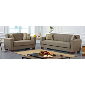 Casamode Ottomanson Barato Brown 2pc Living Room Set