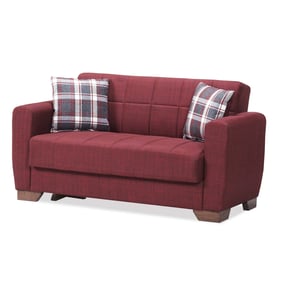 Casamode Ottomanson Barato Burgundy Convertible Loveseat with Storage