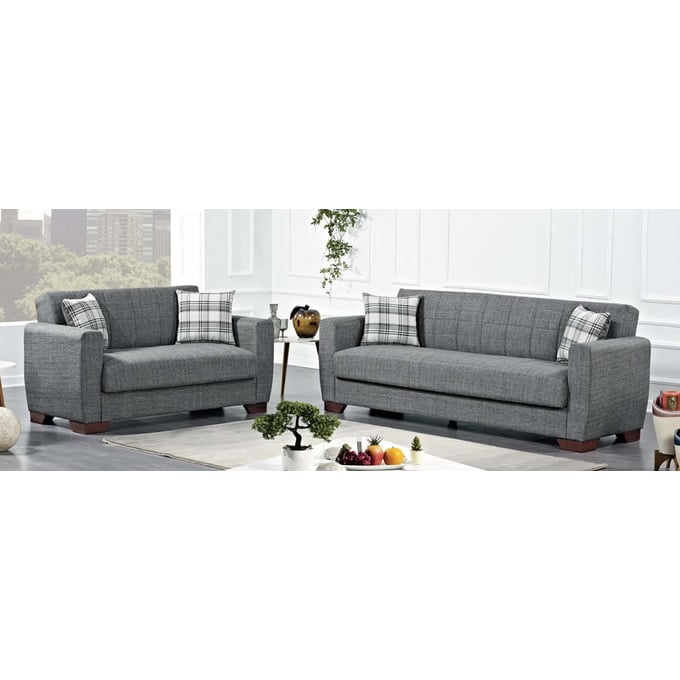 Casamode Ottomanson Barato Grey 2pc Living Room Set CMD-BARATO-LR-S4