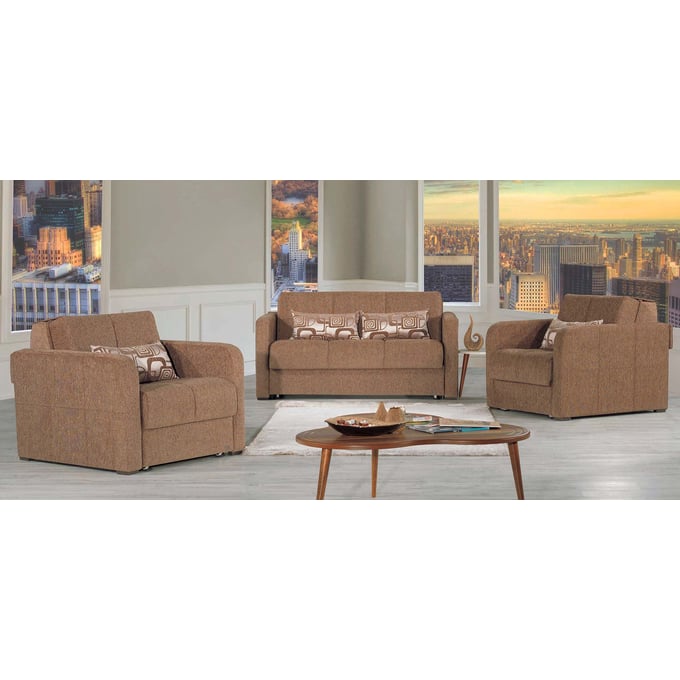 Casamode Ottomanson Ferra Fashion Brown 3pc Living Room Set CMD-FERRA-FASHION-LR-S1