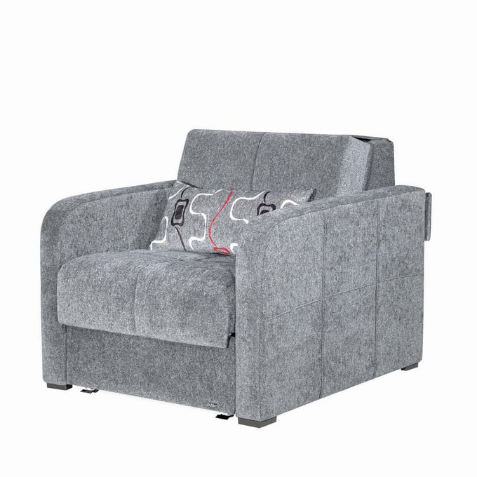 Casamode Ottomanson Ferra Fashion Grey Convertible Storage Armchair CMD-FER-C-GY