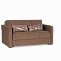 Ottomanson Ferra Fashion Collection Upholstered Convertible Loveseat with Storage, Brown