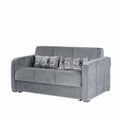 Ottomanson Ferra Fashion Collection Upholstered Convertible Loveseat with Storage, Grey