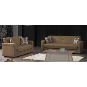 Casamode Ottomanson Harmony Brown Chenille 2pc Living Room Set