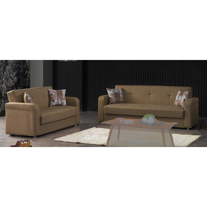 Casamode Ottomanson Harmony Brown Chenille 2pc Living Room Set CMD-HARMONY-LR-S3