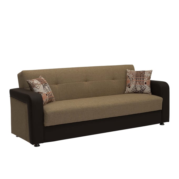 Casamode Ottomanson Harmony Brown Convertible Sofabed with Storage CMD-HAR-BN-PU-SB