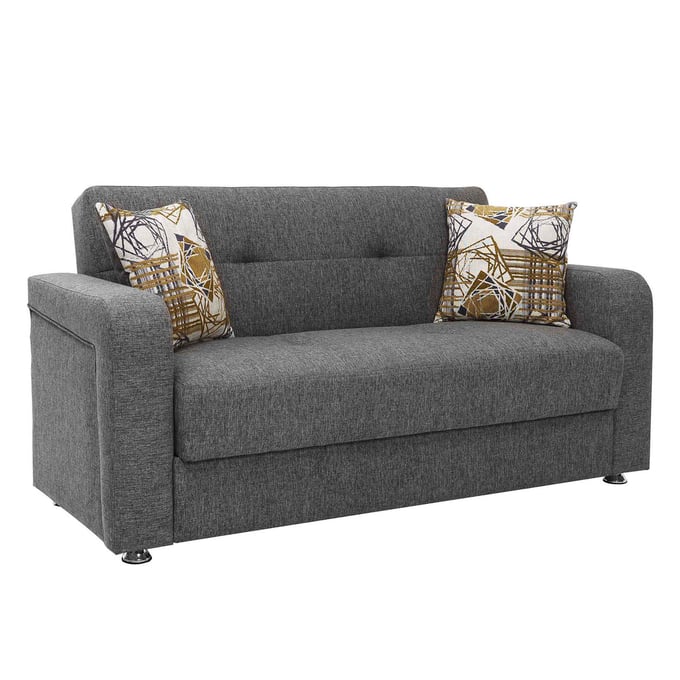 Casamode Ottomanson Harmony Grey Chenille Convertible Storage Loveseat CMD-HAR-GY-LS