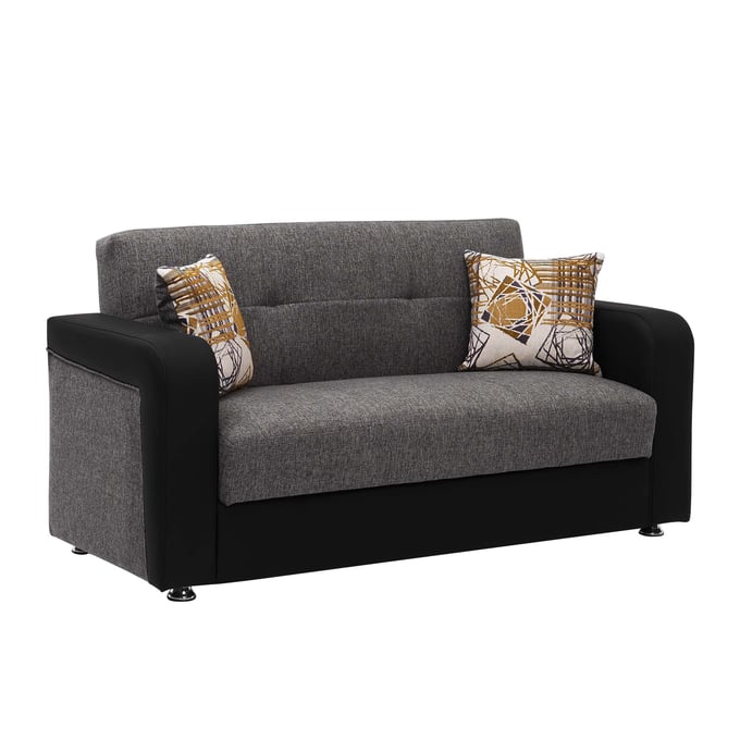 Casamode Ottomanson Harmony Grey Convertible Loveseat with Storage CMD-HAR-GY-PU-LS