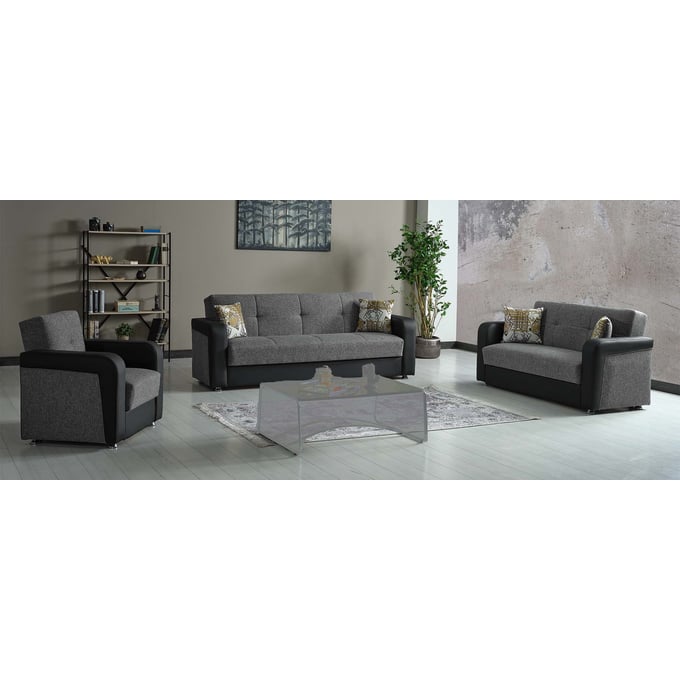 Casamode Ottomanson Harmony Grey 3pc Living Room Set CMD-HAR-LR-S4