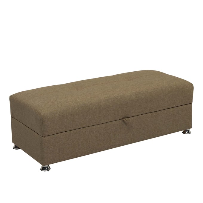 Casamode Ottomanson Harmony Brown Chenille Convertible Storage Ottoman CMD-HAR-O-BN