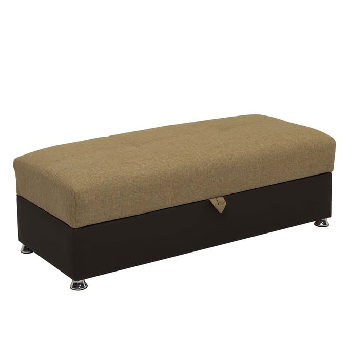 Casamode Ottomanson Harmony Brown Convertible Ottoman with Storage CMD-HAR-O-BN-PU