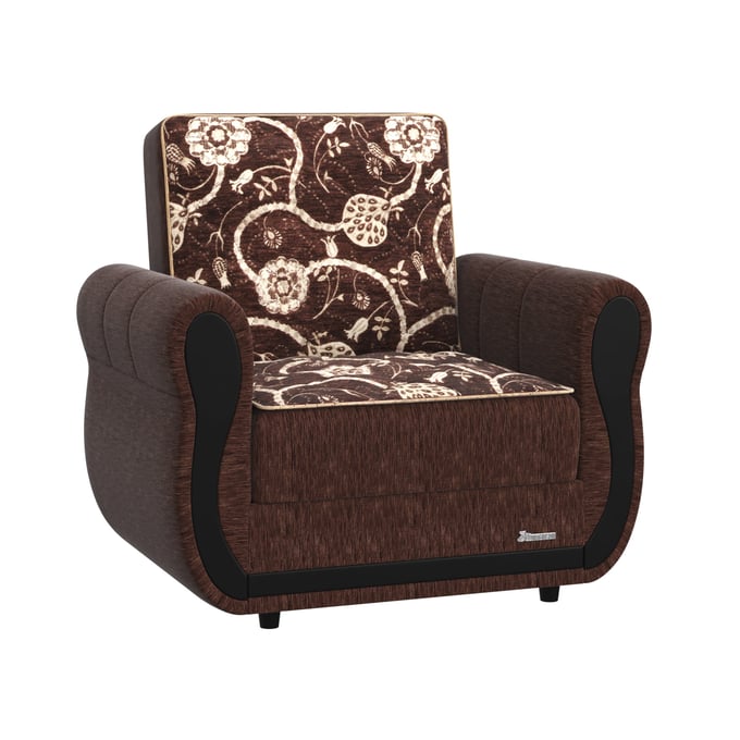 Casamode Ottomanson Havana Brown Convertible Armchair with Storage CMD-HVN-BN-AC