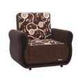 Ottomanson Havana Collection Upholstered Convertible Armchair with Storage, Brown