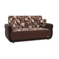 Ottomanson Havana Collection Upholstered Convertible Loveseat with Storage, Brown