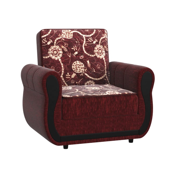 Casamode Ottomanson Havana Burgundy Convertible Armchair with Storage CMD-HVN-BUR-AC