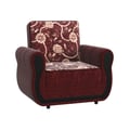 Ottomanson Havana Collection Upholstered Convertible Armchair with Storage, Burgundy