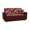 Ottomanson Havana Collection Upholstered Convertible Loveseat with Storage, Burgundy