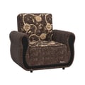 Ottomanson Havana Collection Upholstered Convertible Armchair with Storage, Grey