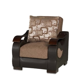 Casamode Ottomanson Metroplex Brown Convertible Armchair with Storage