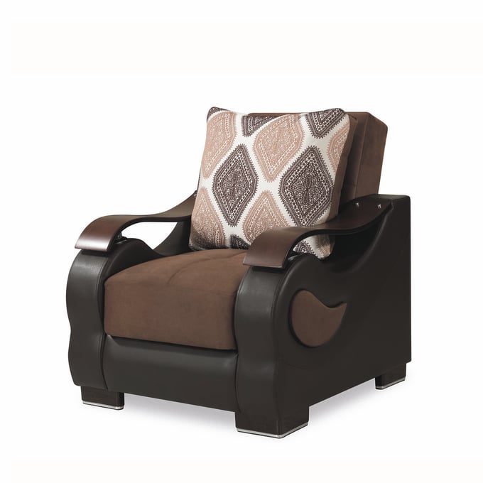 Ottomanson Recliner Chair for Adults, Brown, Easy Assembly, Living