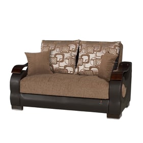 Casamode Ottomanson Metroplex Brown Convertible Loveseat with Storage