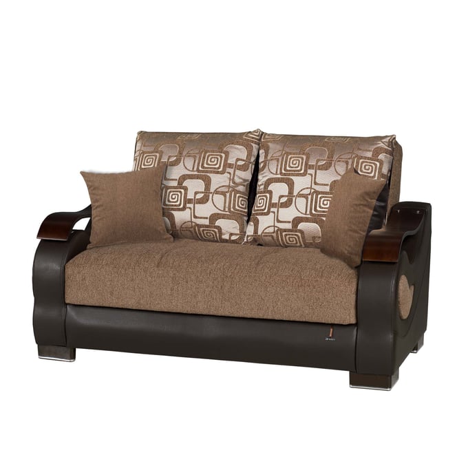 Casamode Ottomanson Metroplex Brown Convertible Loveseat with Storage CMD-MET-LS-CBN