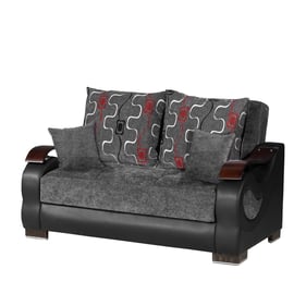 Casamode Ottomanson Metroplex Grey Convertible Loveseat with Storage