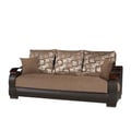 Ottomanson Metroplex Collection Upholstered Convertible Sofabed with Storage, Brown