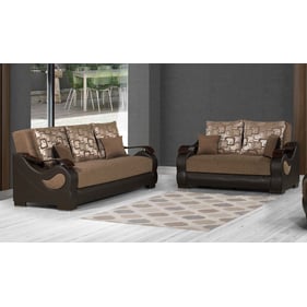 Casamode Ottomanson Metroplex Brown 2pc Living Room Set