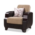 Ottomanson Molina Collection Upholstered Convertible Armchair with Storage, Brown