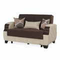 Ottomanson Molina Collection Upholstered Convertible Loveseat with Storage, Dark Brown