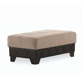 Casamode Ottomanson Molina Brown Cream Convertible Storage Ottoman