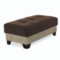 Ottomanson Molina Collection Upholstered Convertible Ottoman with Storage, Dark Brown