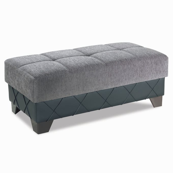 Casamode Ottomanson Molina Grey Convertible Ottoman with Storage CMD-MOL-O-GY