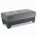 Ottomanson Molina Collection Upholstered Convertible Ottoman with Storage, Grey