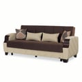 Ottomanson Molina Collection Upholstered Convertible Sofabed with Storage, Dark Brown