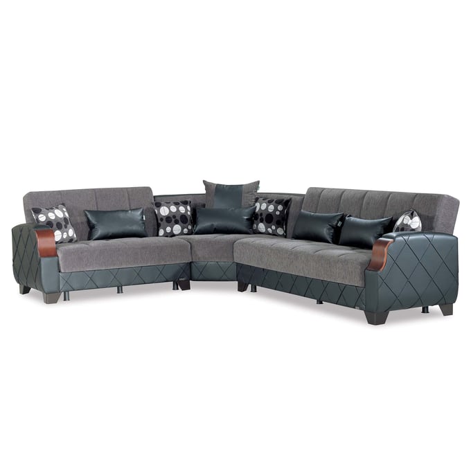 Casamode Ottomanson Molina Grey Convertible Sectional with Storage CMD-MOL-SEC-GY