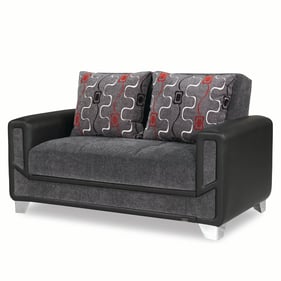 Casamode Ottomanson Mondo Modern Grey Convertible Storage Loveseat