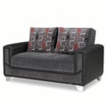 Ottomanson Mondo Modern Collection Upholstered Convertible Loveseat with Storage, Grey