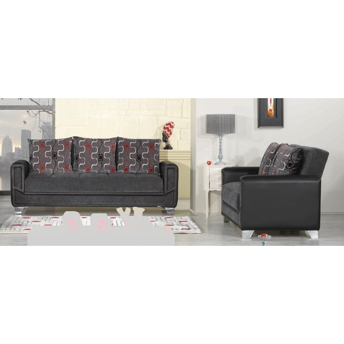 Casamode Ottomanson Mondo Modern Grey 2pc Living Room Set CMD-MONDO-MODERN-LR-S3