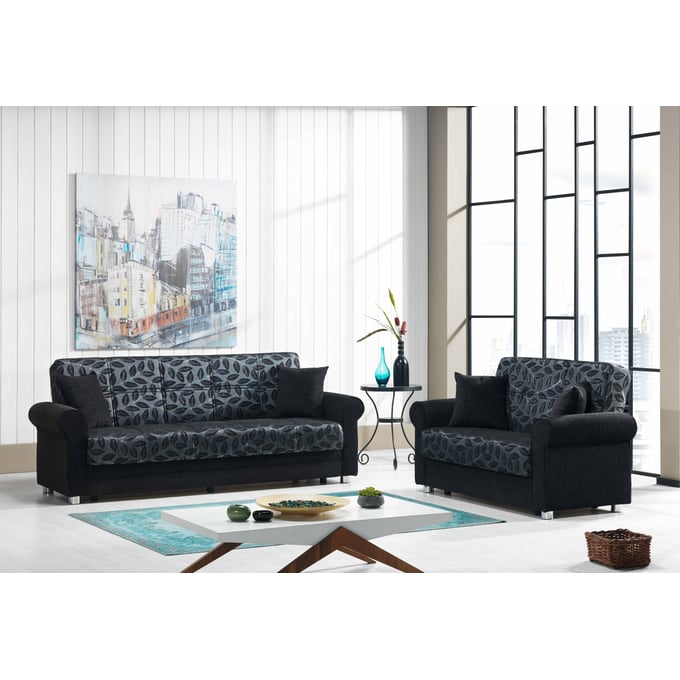 Casamode Ottomanson Rio Grande Black 2pc Living Room Set CMD-RIO-GRANDE-LR-S2