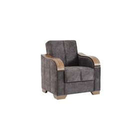 Casamode Sapphire Gray Convertible Storage Armchair