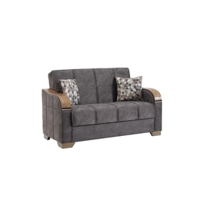 Casamode Sapphire Gray Convertible Storage Loveseat