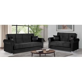 Casamode Ottomanson Sara Black 2pc Living Room Set